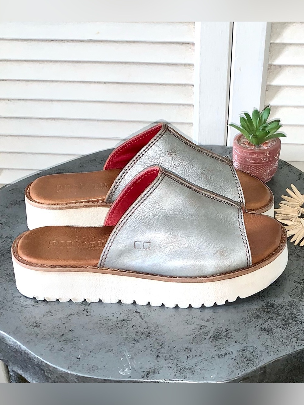 BEDSTU fairlee flatform leather sandals slides in Nectar Lux Women 7